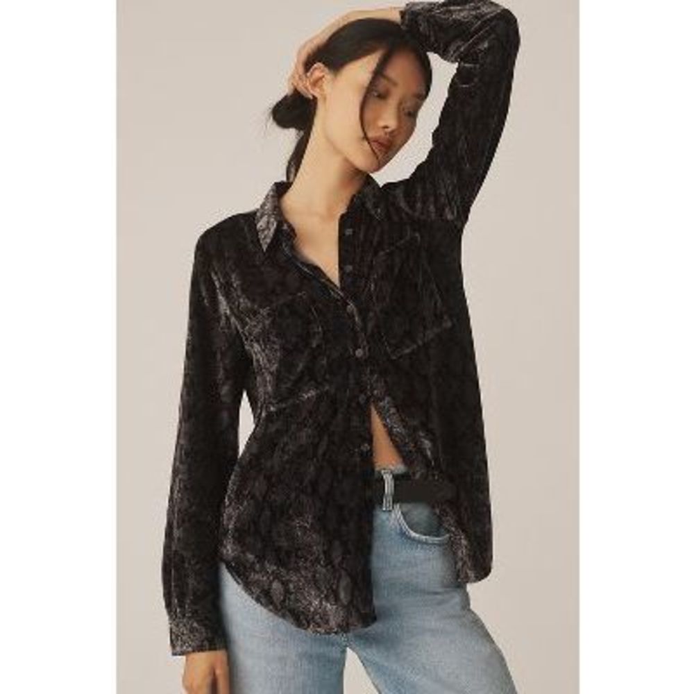 The Hadley Relaxed Buttondown Shirt by Pilcro: Velvet Edition